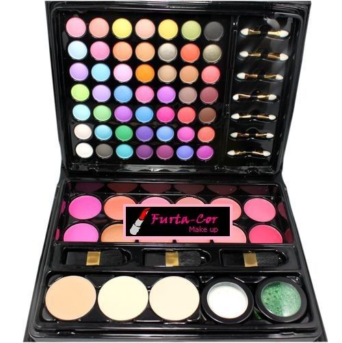 Paleta mista de 66 cores - Blush, sombra, glitter, corretivo